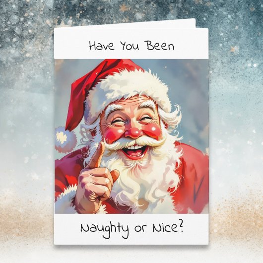 Funny Naughty or Nice Santa Christmas Feestdagen Kaart