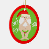 Funny Naughty Santa Kerstversier Keramisch Ornament (Rechts)