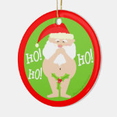 Funny Naughty Santa Kerstversier Keramisch Ornament (Links)