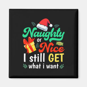 Funny Naughty Santa Naughty of Nice, ik krijg nog Magneet