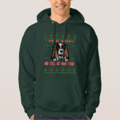 Funny Naughty Spaniel Ugly KerstSweater Hoodie (Voorkant)