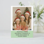 Funny Naughty Stamp Family Christmas Bedankkaart (Staand voorkant)