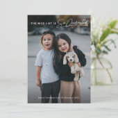 Funny Naughty The Nice List Foto Kerstmis Feestdagenkaart (Staand voorkant)