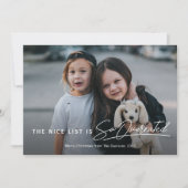Funny Naughty The Nice List Foto Kerstmis Feestdagenkaart (Voorkant)