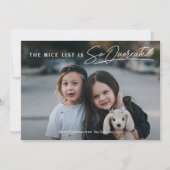 Funny Naughty The Nice List Foto Kerstmis Feestdagenkaart (Voorkant)