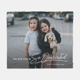 Funny Naughty The Nice List Foto Kerstmis Fleece Deken