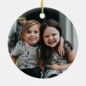 Funny Naughty The Nice List Foto Kerstmis Keramisch Ornament (Achterkant)