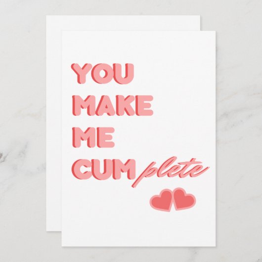 Funny Naughty Valentijnsdag card Feestdagenkaart (Voorkant / Achterkant)