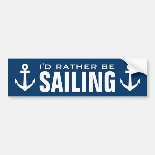 Funny nautical anchor bumper sticker voor zeilor (Voorkant)