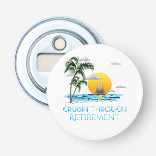 Funny Nautical Cruise door pensionering Button Flesopener