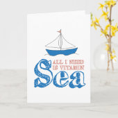 Funny Nautical Quote Sailboat Drawing Vitamin Zee Kaart (Gele Bloem)