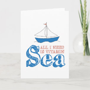 Funny Nautical Quote Sailboat Drawing Vitamin Zee Kaart