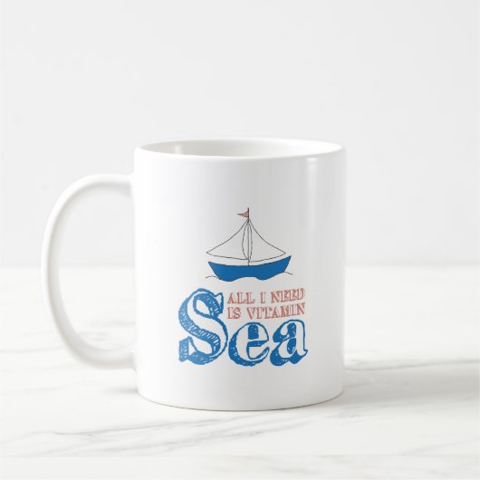 Funny Nautical Quote Sailboat Drawing Vitamin Zee Koffiemok (Links)