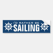 Funny nautical ship helm bumper sticker voor zeilo (Voorkant)