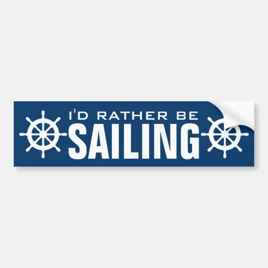 Funny nautical ship helm bumper sticker voor zeilo (Voorkant)