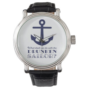 Funny Naval Drunken Sailor Zee Shanty Nautical Horloge