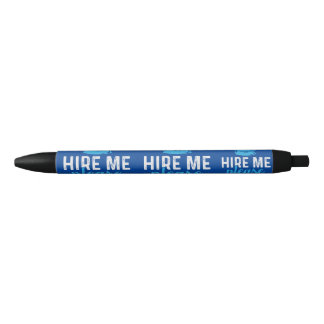 Funny Navy Blue Afstuderen hire me alsjeblieft Zwarte Inkt Pen