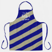 Funny Navy Blue en Sage Green Striped Schort (Voorkant)