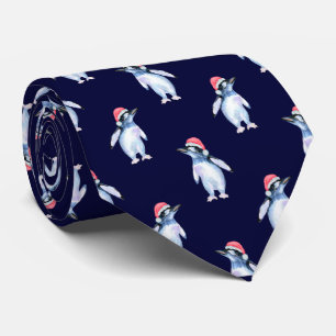 Funny Navy Blue Penguin Stropdas voor Dierenvriend