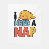Funny Need A Nap Cute Sleepy Cartoon Fleece Deken (Voorkant)
