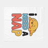 Funny Need A Nap Cute Sleepy Cartoon Fleece Deken (Voorkant (Horizontaal))