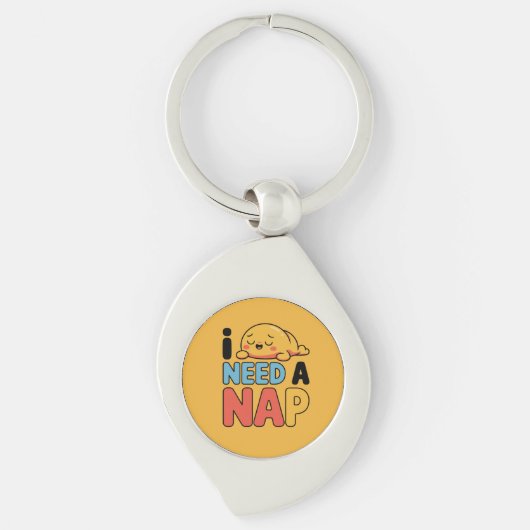 Funny Need A Nap Cute Sleepy Cartoon Sleutelhanger (Voorkant)