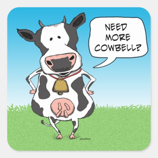 Funny Need Meer Cowbell Koe Stickers (Voorkant)