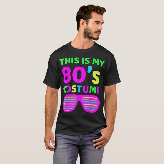 Funny Neon 80s Costume Retro Design T-shirt (Voorkant volledig)