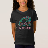 Funny Neon Blobfish – Quirky Deep Sea Cartoon T-shirt (Voorkant)