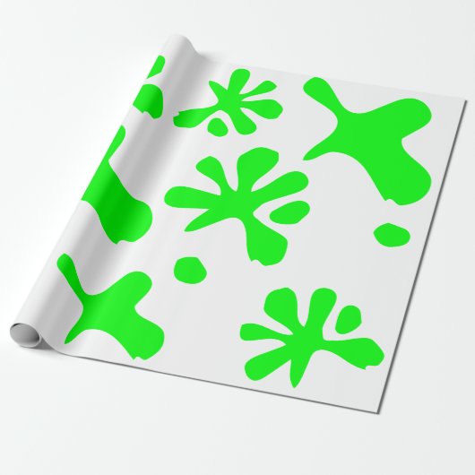 Funny neon green slime verfsplash speels cool cadeaupapier (Uitgerold)