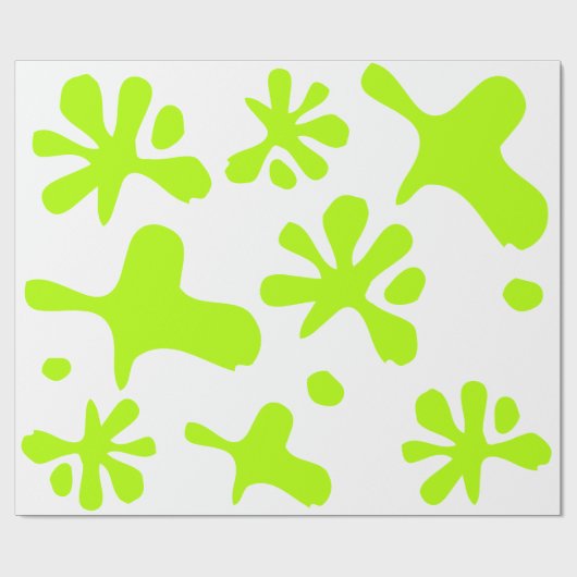 Funny neon green slime verfsplash speelse plezier cadeaupapier (Vlak)