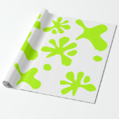 Funny neon green slime verfsplash speelse plezier cadeaupapier (Uitgerold)