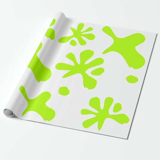 Funny neon green slime verfsplash speelse plezier cadeaupapier (Uitgerold)