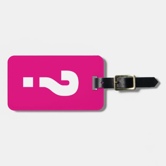 Funny neon roze vraagteken bagagelabel (Voorkant horizontaal)