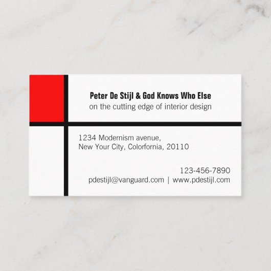 Funny Neoplasticisme art style klantgericht Visitekaartje (Achterkant)