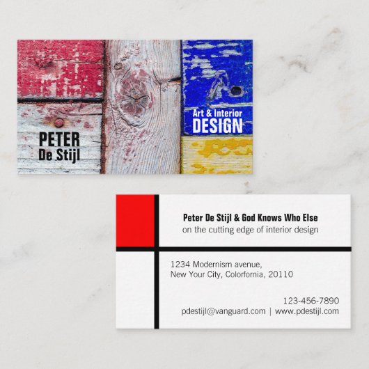 Funny Neoplasticisme art style klantgericht Visitekaartje (Voorkant / Achterkant)