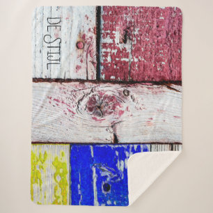 Funny Neoplasticisme, houten kunststijl aanpasbaar Sherpa Deken