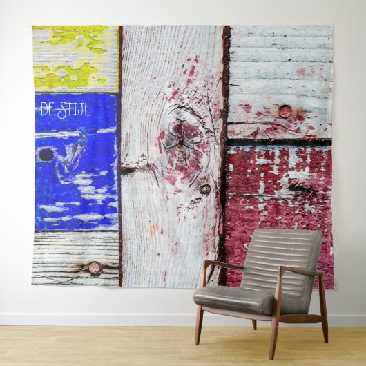 Funny Neoplasticisme, houten kunststijl aanpasbaar Wandkleed (In Situ (horizontaal))