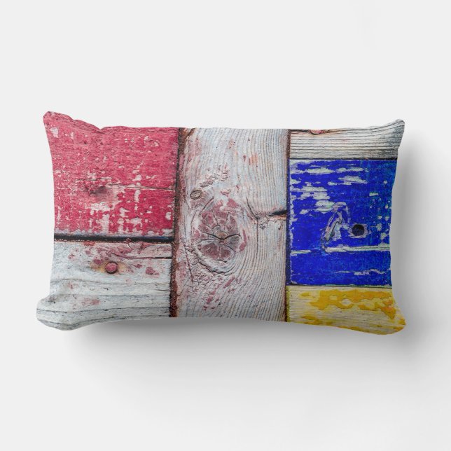 Funny Neoplasticisme, houten kunststijl Kussen (Voorkant)