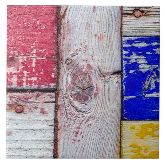 Funny Neoplasticisme, houten kunststijl Tegeltje (Voorkant)