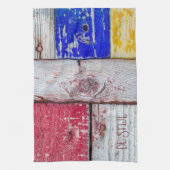 Funny Neoplasticisme, houten kunststijl Theedoek (Verticaal)