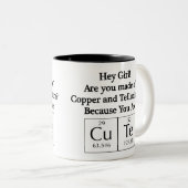 Funny Nerd Chat Up Line Tweekleurige Koffiemok (Voorkant rechts)