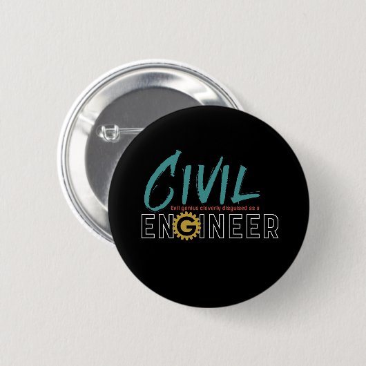 Funny Nerd Engineer Civil Engineering student Ronde Button 5,7 Cm (Voorkant /achterkant)