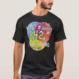 Funny Nerdy Betekenis van het leven 42 Venn Diagra T-shirt