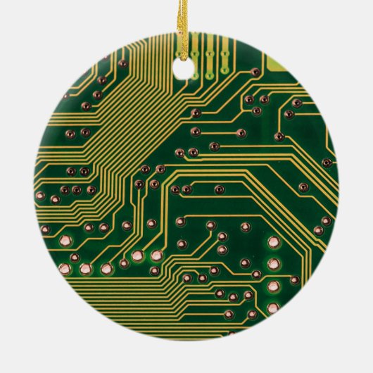 Funny Nerdy Computer Motherboard Keramisch Ornament (Achterkant)