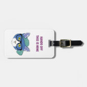 Funny Nerdy Hipster Cat met bril Hands off Bagagelabel (Voorkant horizontaal)