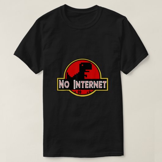 Funny Nerdy No Internet Dinosaur Computer Science T-shirt (Design voorkant)