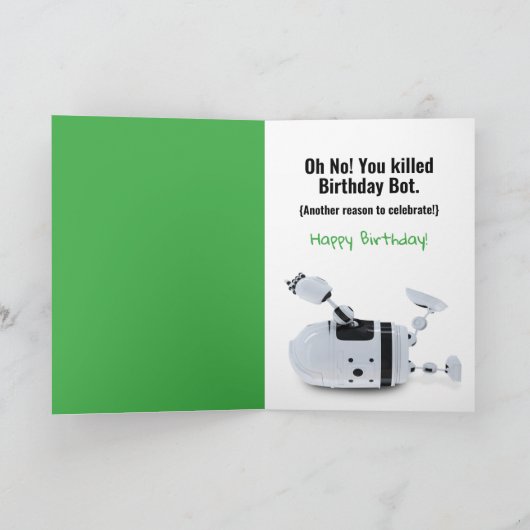 Funny Nerdy Robot berekent de ouderdomsdagskaart Kaart (Binnen)