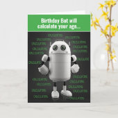 Funny Nerdy Robot berekent de ouderdomsdagskaart Kaart (Gele Bloem)