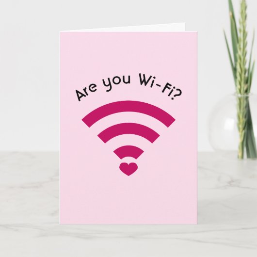 Funny Nerdy Wi-Fi Valentijnse Kaart (Voorkant)